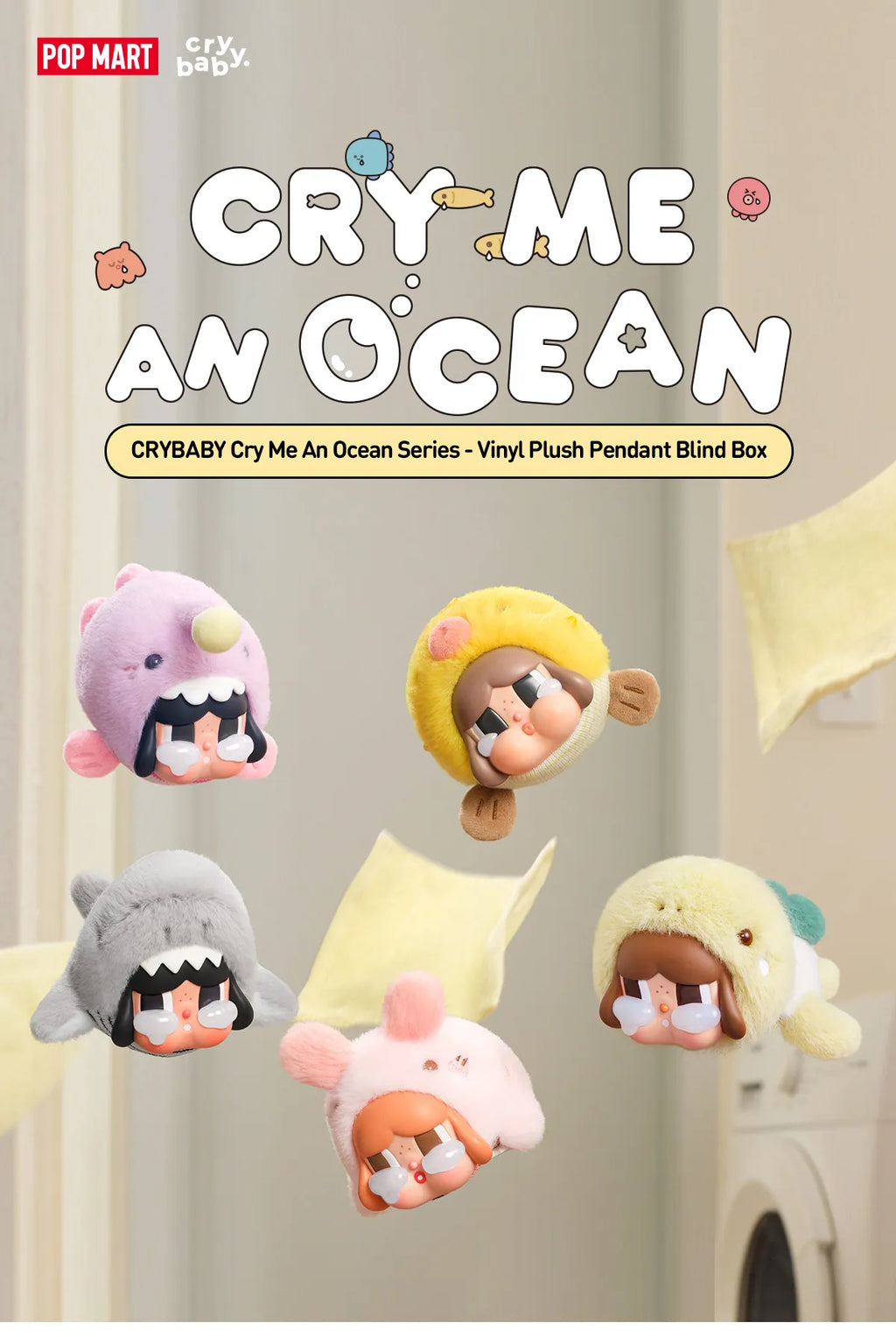 Popmart x Cry Baby Cry Me An Ocean Plush Pendant Series – ToyDonutShop