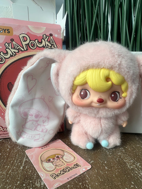 Sunday Claim Sale - Pouka pink looped ear bunny plush pendant
