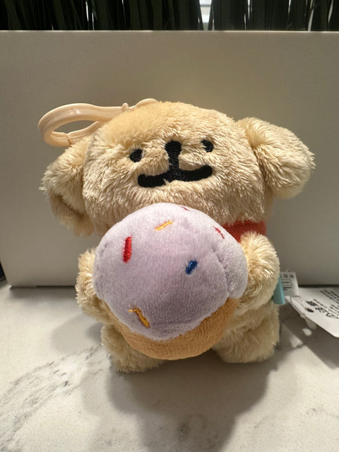 Sunday Claim Sale - Brown Maltese plush hanger with cupcake