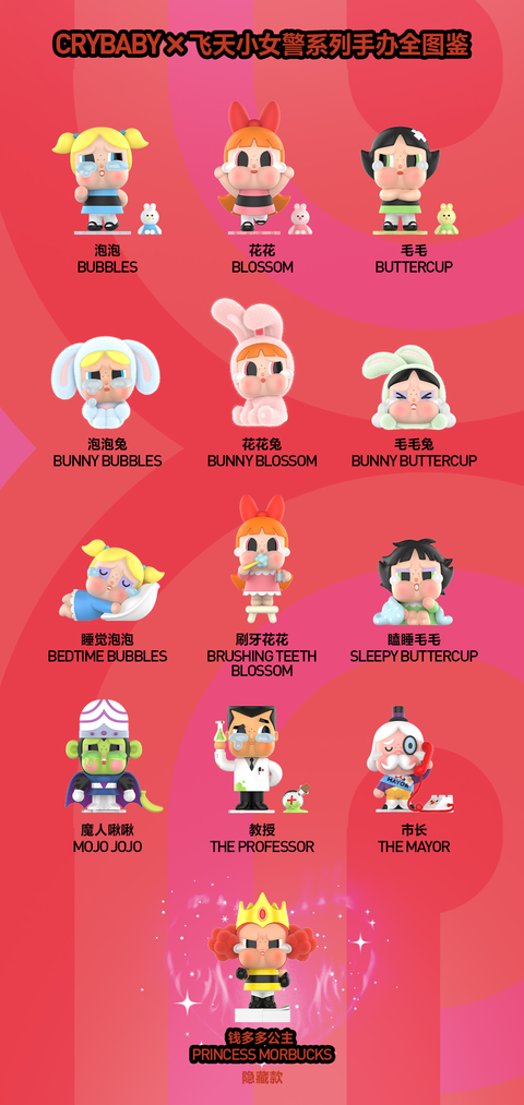 Popmart Cry Baby x PowerPuff Girls Series