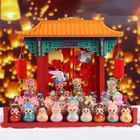 Ancient Chinese Girls in Bags Miniatures