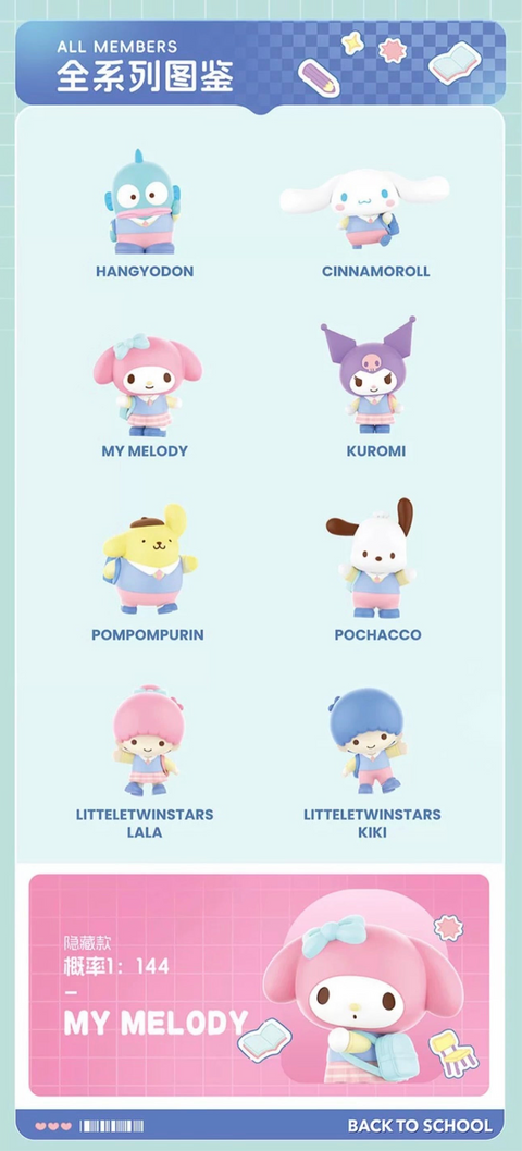 Miniso x Sanrio Back to School Blind Box Series