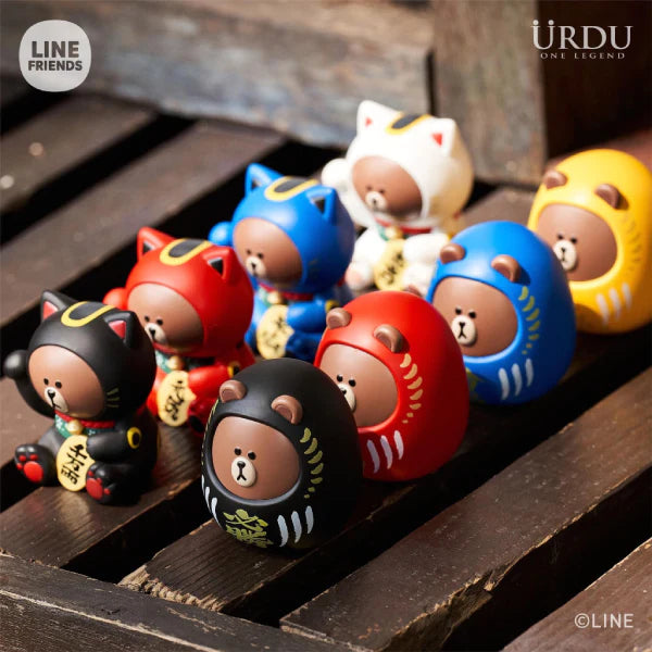 Line Friends meets URDU FLOCKING ライン Line Friends Meet URDU Flocking Series Brown Set Of 6 Pcs w