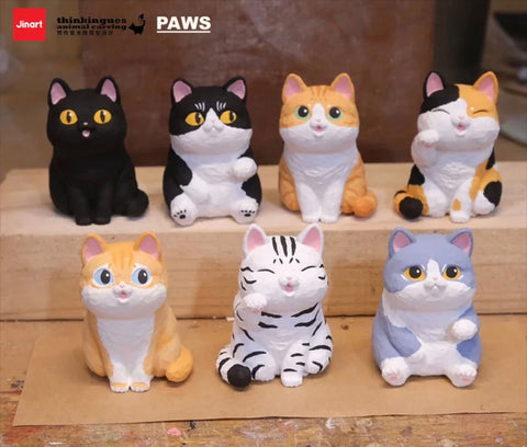 Jinart Woodcarving Animals Cats