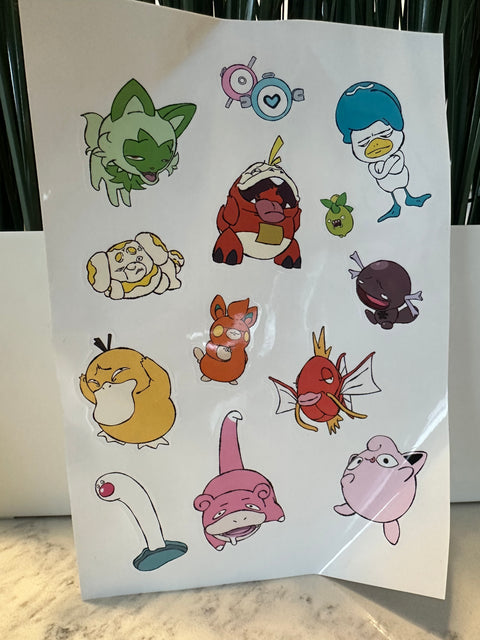 Sunday Claim Sale - FREE Pokemon Designer sticker sheet (with the purchase of any claim sale items from this week)