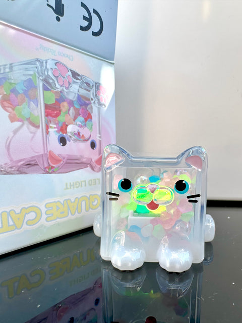 Sunday Claim Sale - Light Up MIDI Box Cat Clear Cat side legs