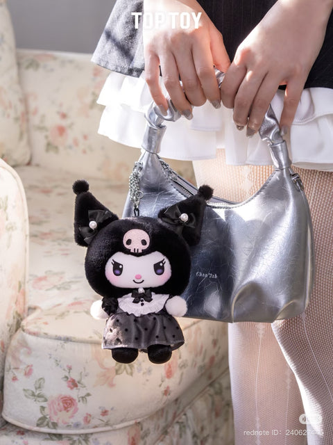 TopToy Sanrio Kuromi, My Melody and My Sweet Piano Sister Outfit Latte Plush Hanger Blind Box Series