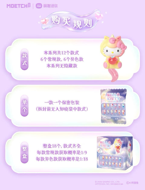 Moetch x Hello Kitty Dreamy Rainbow Unicorn Miniature Series