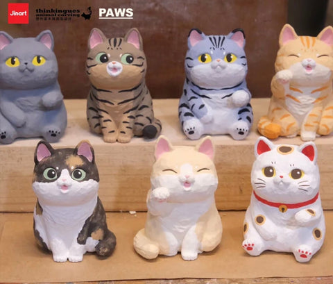 Jinart Woodcarving Animals Cats