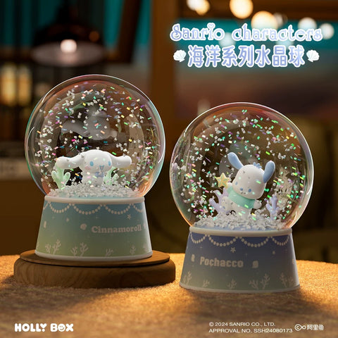 HollyBox Cinnamoroll and Pochacco Crystal Ball Snow Globes