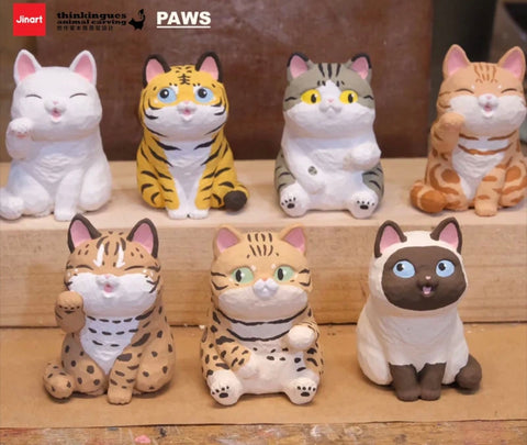 Jinart Woodcarving Animals Cats