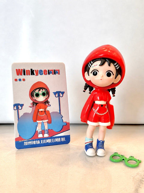 Sunday Claim Sale - Winkeye red urban girl with cool frog 🐸 glasses
