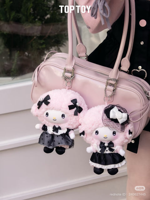 TopToy Sanrio Kuromi, My Melody and My Sweet Piano Sister Outfit Latte Plush Hanger Blind Box Series