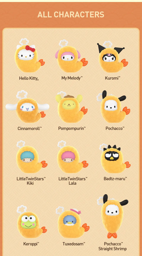 PREORDER - Popmart x Sanrio Characters Hello Kitty and Friends Tempura Fried Shrimp Pop Beans Series