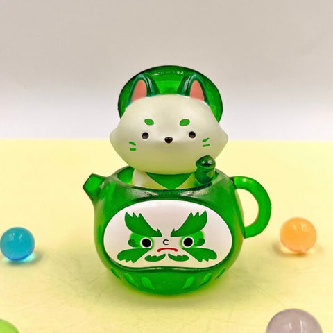 Jinart Tea Pot Daruma Cats Clear Version